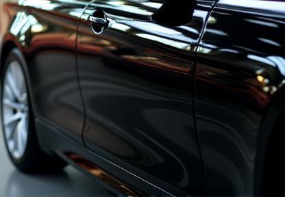 BMW noire avec finition miroir après detailing