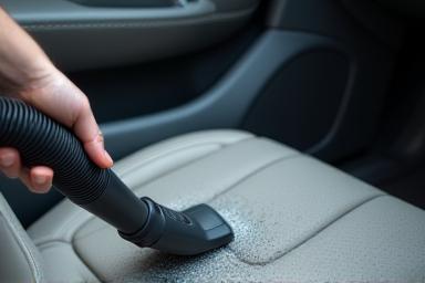 Nettoyage intérieur de voiture, aspirateur sur le siège